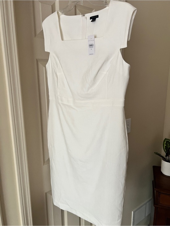 Ann Taylor Dresses & Skirts - NWT Ann Taylor White Square-Neck Midi Sheath Dress